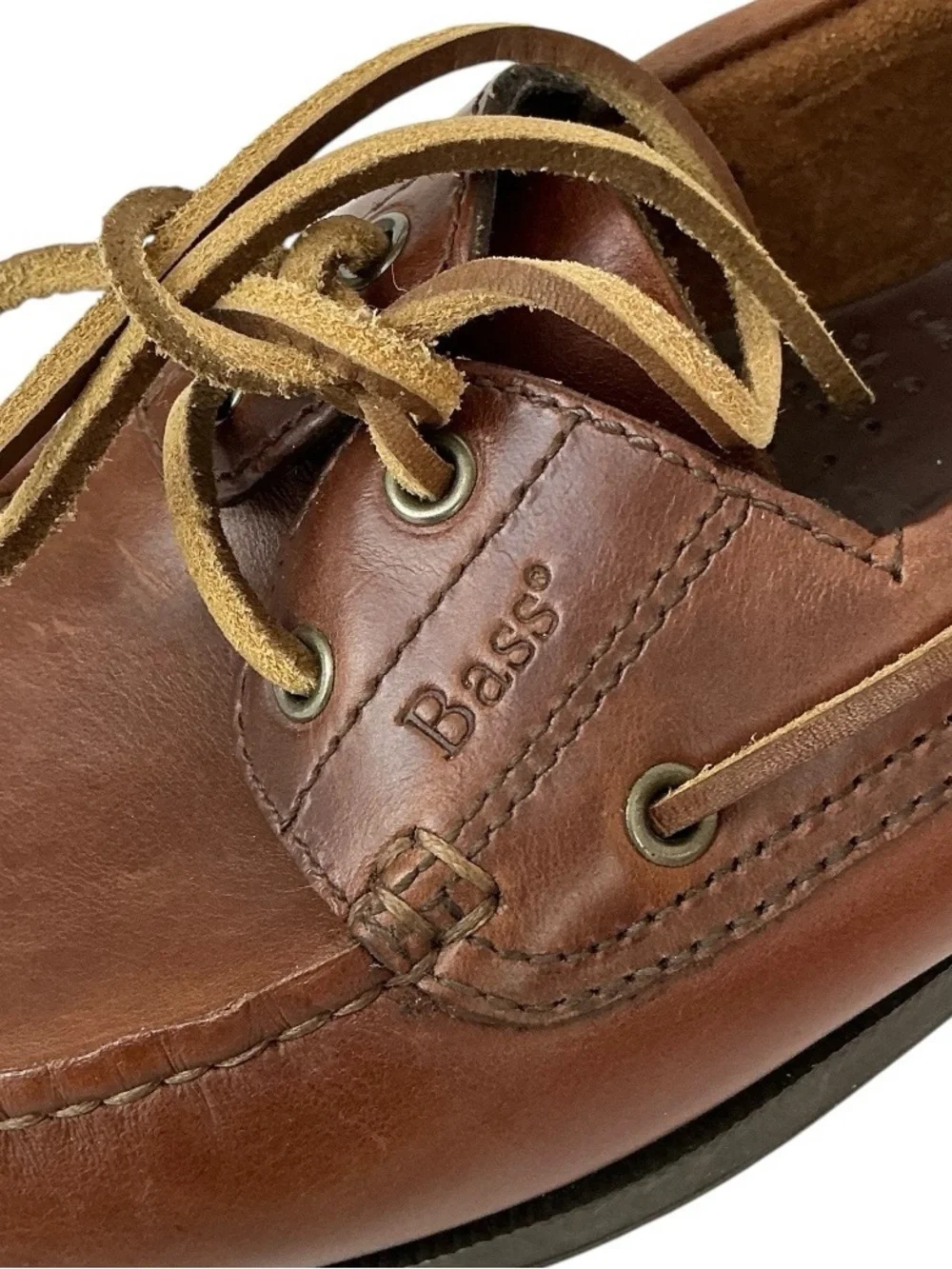 Bass Men’s Leather Boat Shoe Seafarer Dockside Loafer Size 8W